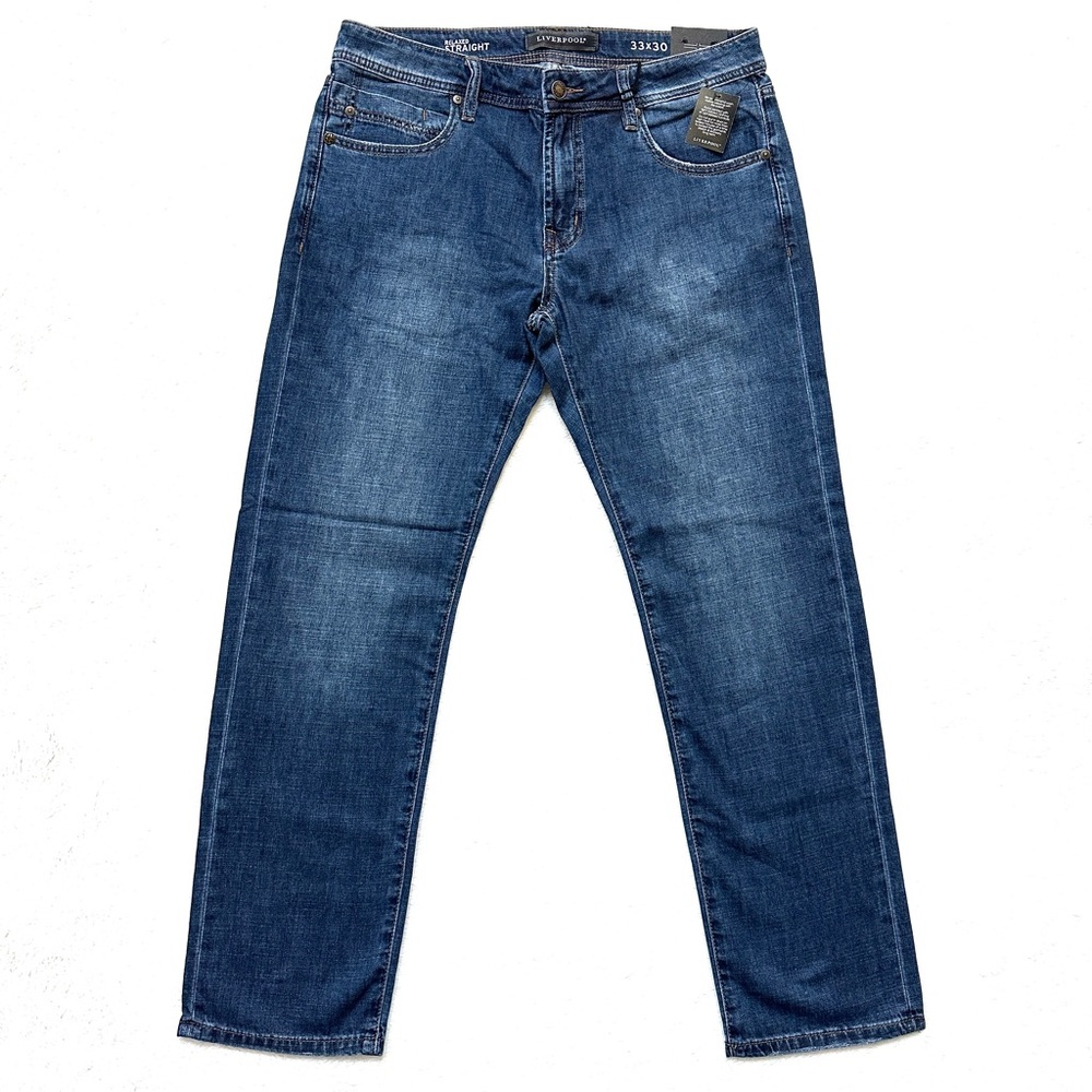 Liverpool Men’s Relaxed Straight Fit Jeans Size 33x30 Dark Blue NWT